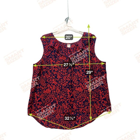 Terra & Sky Womens Plus Size 3X Rose Sleeveless Blouse Red/Navy 100% Poly 24-26W - Picture 2 of 8